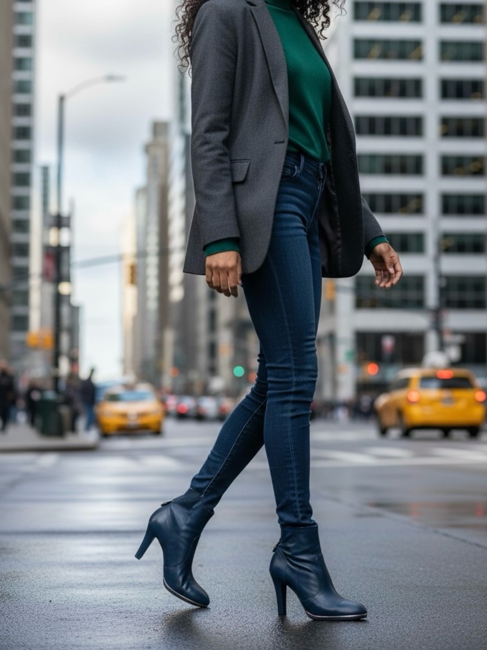 Tory Burch black leather ankle booties with gold details